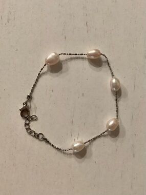 Elegant Freshwater Pearl Bracelet/Anklet with Sterling Silver Chain